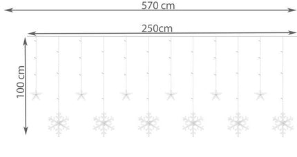 Gaismas aizkars 138LED - auksti balta 31V KŚ11327