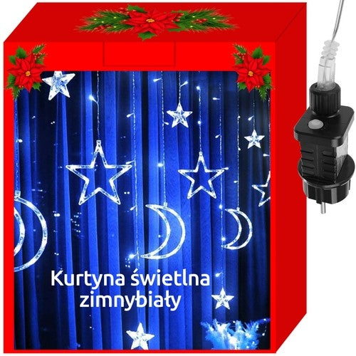 Gaismas aizkars 138LED - auksti balta 31V KŚ11330