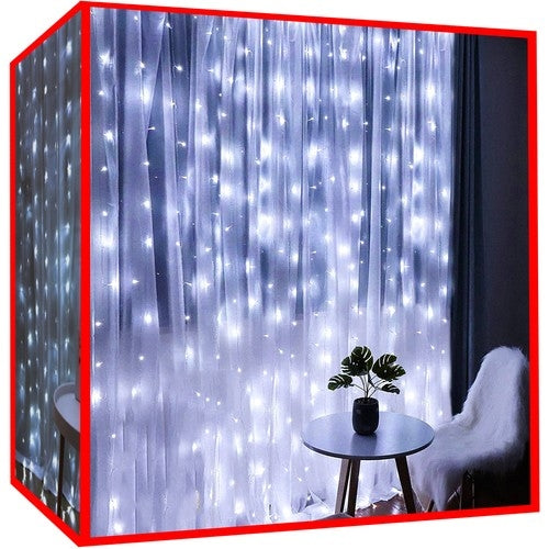 Gaismas aizkars 300LED - auksti balta 31V KŚ11333