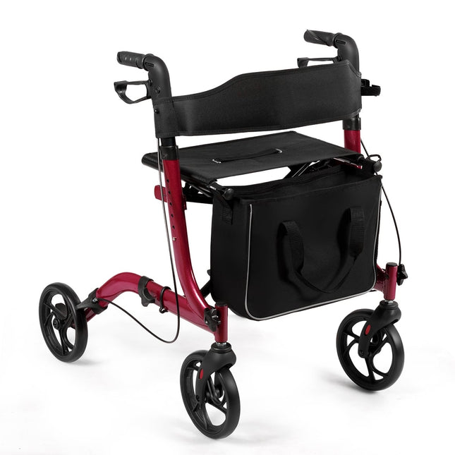 Viegls, salokāms rollators, regulējams augstums, sarkans