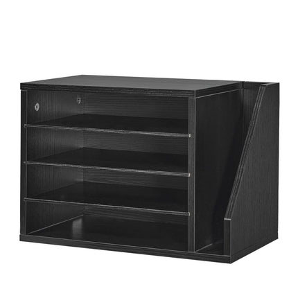 Literature Organizer, 4 Compartments, Side File Holder, Black
