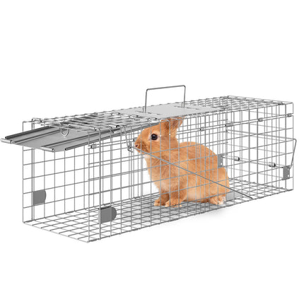 Live Animal Cage Trap, 24 x 8 x 8 in, Foldable Handle