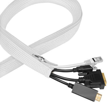 LogiLink pinuma rāvējslēdzēja kabeļa uzmava 30 mm x 2 m, balta, 360° aizsardzība