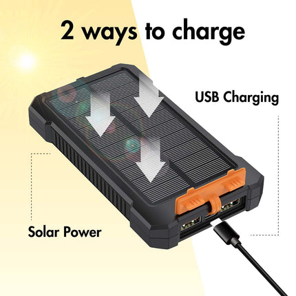 LogiLink saules enerģijas pārnēsājamais akumulators 10 000 mAh ar 20 W PD, IP64