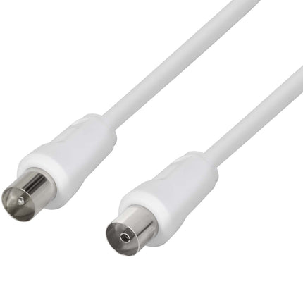 LogiLink TV antenas kabelis 2,5 m, IEC tēviņš uz mātīti, balts, dubulti ekranēts