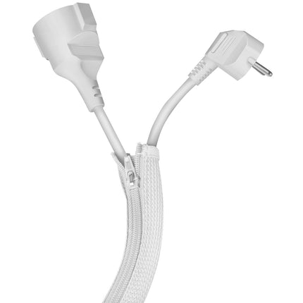 LogiLink plata pīta kabeļa uzmava ar rāvējslēdzēju 50 mm x 2 m, balta