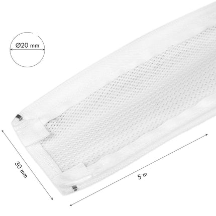 LogiLink Zip kabeļa uzmava 30 mm x 5 m ar 360° aizsardzību, balta, pinuma