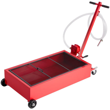 Low Profile Rolling Oil Drain Pan, 20 Gallon, Manual Pump