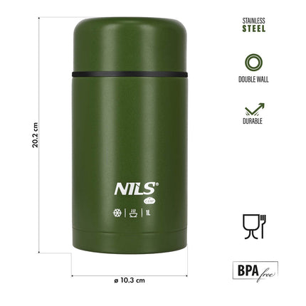 Pusdienu termoss 1000 ml, zaļš, izolēta kolba