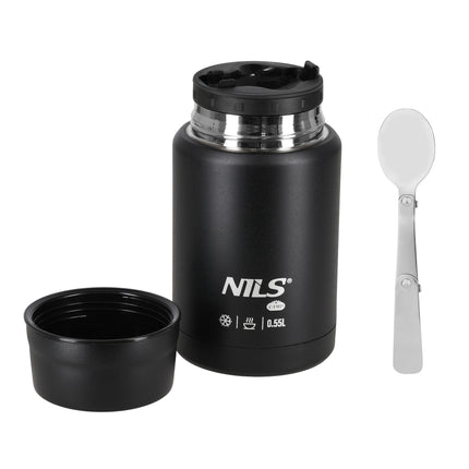 Lunch Thermos 550ml, Black, Stainless Steel