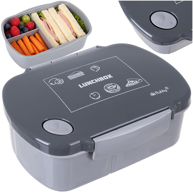 Lunchbox 800ml Gray – Leak-Proof, Microwave Safe