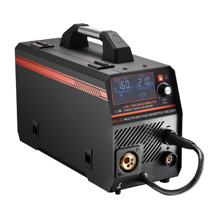 MIG Welder 160A, 4-in-1 Synergic Inverter, LCD