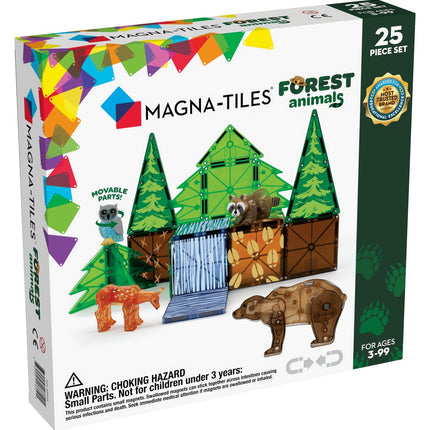 Magna-Tiles magnētiskās celtniecības flīzes, meža dzīvnieki, 25 gab.
