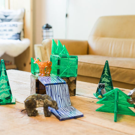 Magna-Tiles magnētiskās celtniecības flīzes, meža dzīvnieki, 25 gab.
