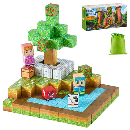 Magnetic Blocks Set, 100-Piece Building Cubes for Kids 3+