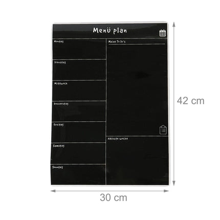 Magnētiskais ledusskapja ēdienreižu plānotājs, nedēļas organizators, noslaukāma virsma