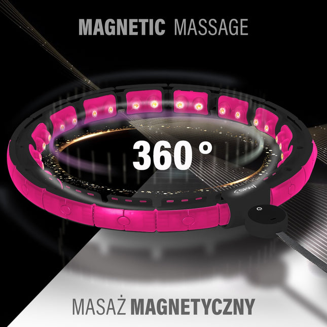 Magnētiskais vingrošanas riņķis ar svaru, melns/rozā, ar skaitītāju