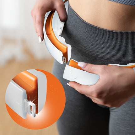 Magnetic Weighted Hula Hoop, TPE, White/Orange, Counter