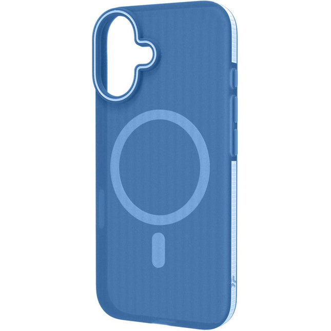 Magsuit MagSafe compatible case iPhone 16 semi-transparent Blue