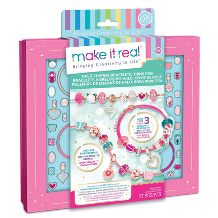 "Make It Real DIY Halo Charms" aproču komplekts "Think Pink"