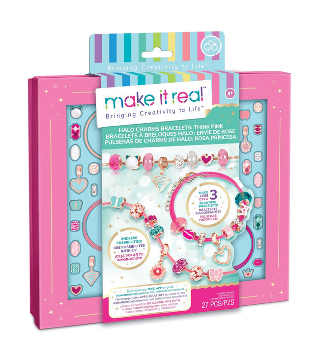 "Make It Real DIY Halo Charms" aproču komplekts "Think Pink"
