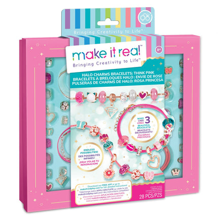 "Make It Real DIY Halo Charms" aproču komplekts "Think Pink"