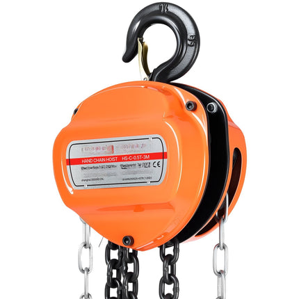 Manual Chain Hoist, 1/2 Ton, 3 m Lift, G80 Chain