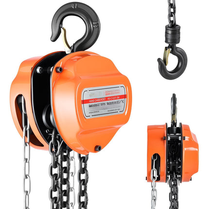 Manual Chain Hoist, 1/2 Ton, 3 m Lift, G80 Chain