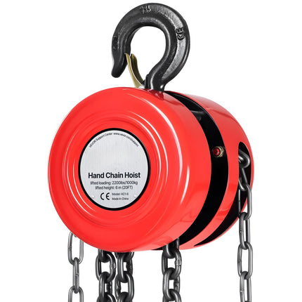 Manual Chain Hoist, 1 Ton, 6 m Lift, G70 Chain