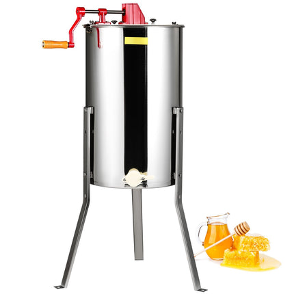 Manual Honey Extractor, 3-Frame Stainless Steel With Lid