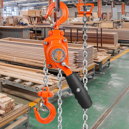 Manual Lever Chain Hoist, 1/4 Ton 3.05 m Lift, 360 Hook