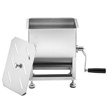 Manual Meat Mixer, 15L Stainless Steel, Lid and Handle