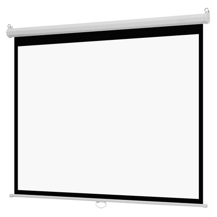 Manual Projector Screen 72 In, 4:3 Pull-Down Wall Mount