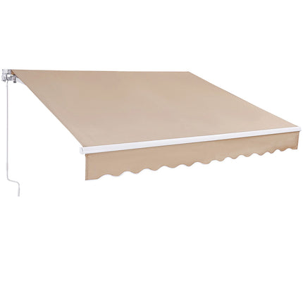 Manual Retractable Awning 10x8 Ft, Water-Resistant, Crank Handle