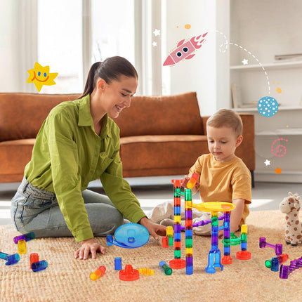 Marble Run Set, 110-Piece Maze with 30 Marbles, STEM
