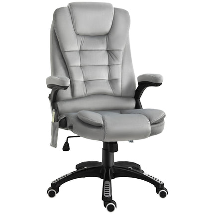Masāžas krēsls, biroja krēsls, spēļu krēsls, regulējams augstumā, ergonomisks, PU riteņi, pelēks, 67x74x107-116 cm