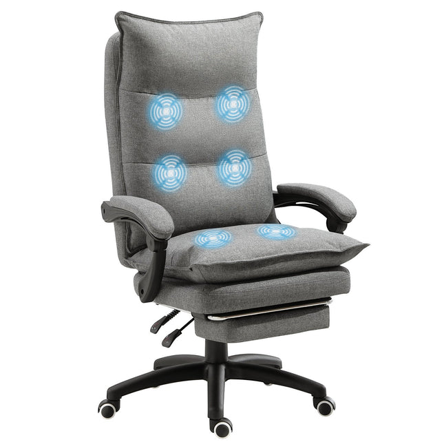 Masāžas krēsls, grozāms krēsls, spēļu krēsls, biroja krēsls, ergonomisks rakstāmgalda krēsls, regulējams augstums, neilons, pelēks, 70x62x120-130 cm
