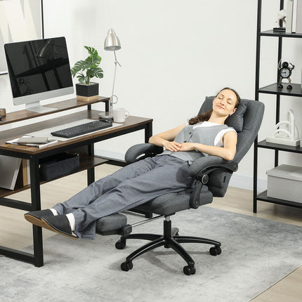 Masāžas biroja krēsls, USB ports, grozāmi riteņi, tumši pelēks