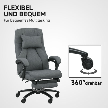 Masāžas biroja krēsls, USB ports, grozāmi riteņi, tumši pelēks