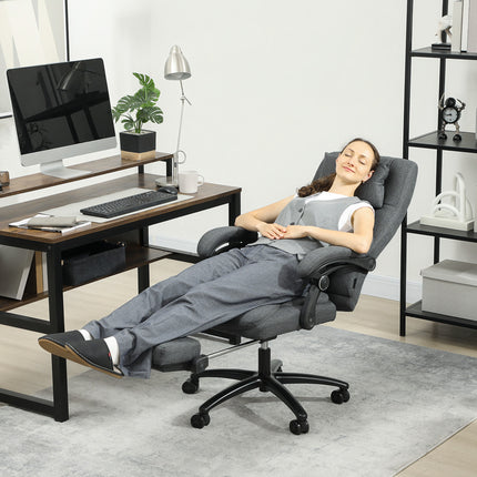 Masāžas biroja krēsls, USB ports, grozāmi riteņi, tumši pelēks