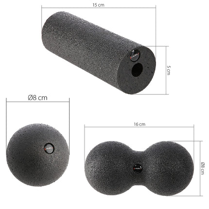 Masāžas rullīšu un bumbiņu komplekts - 3 daļas