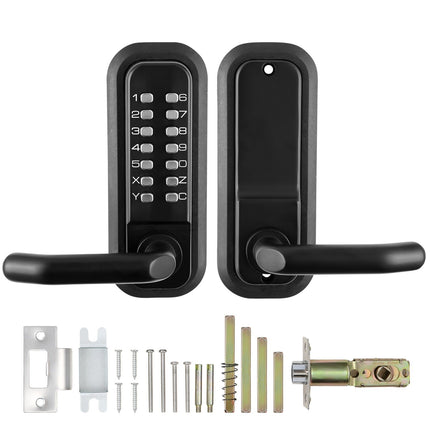 Mechanical Keyless Door Lock, 14-Digit Keypad, Waterproof