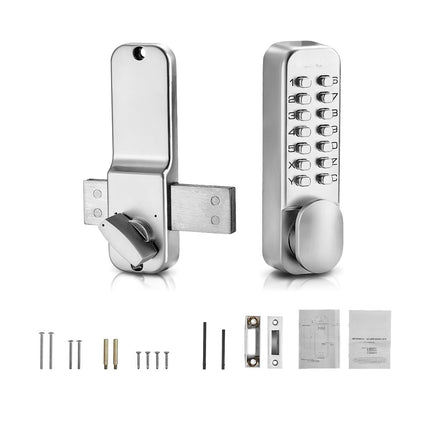 Mechanical Keyless Door Lock, 14-Key Zinc Alloy, Thumb Turn
