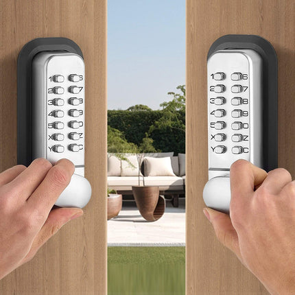 Mechanical Keyless Door Lock, 14-Key Zinc Alloy, Thumb Turn