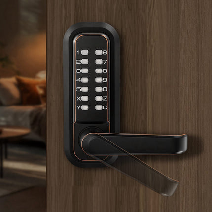 Mechanical Keyless Door Lock, Double-Sided Keypad, Auto Lock
