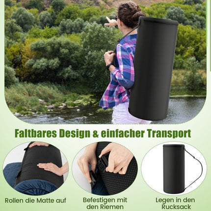 Memory foam kempinga matracis ar ūdensnecaurlaidīgu pārklājumu 188 x 78 x 6,5 cm tumši zils
