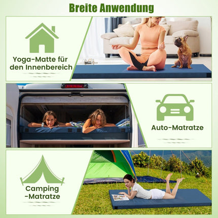Memory foam kempinga matracis ar ūdensnecaurlaidīgu pārklājumu 188 x 78 x 6,5 cm tumši zils