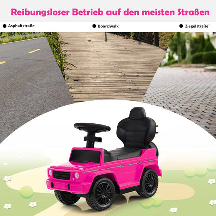 Mercedes Benz 3-in-1 bērnu braucamā automašīna ar jumtiņu, rozā