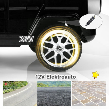 Mercedes Benz elektromobilis ar mūziku un priekšējiem lukturiem bērniem no 3 gadu vecuma, melns