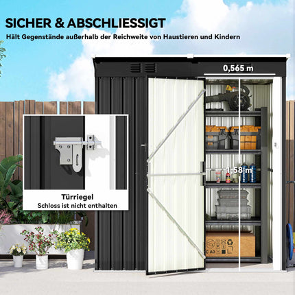 Metāla dārza šķūnis 1,37 m², slēdzams ar ventilāciju